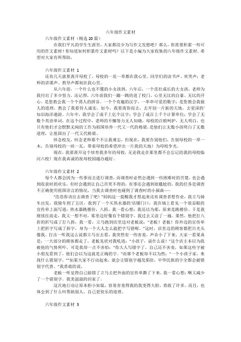 六年级作文素材