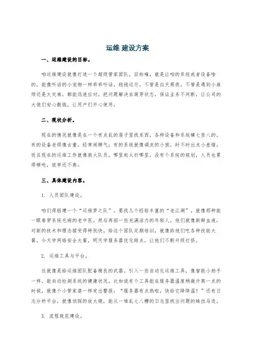 运维 建设方案