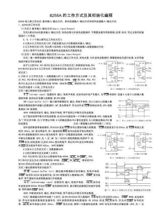 8255A的工作方式及其初始化编程
