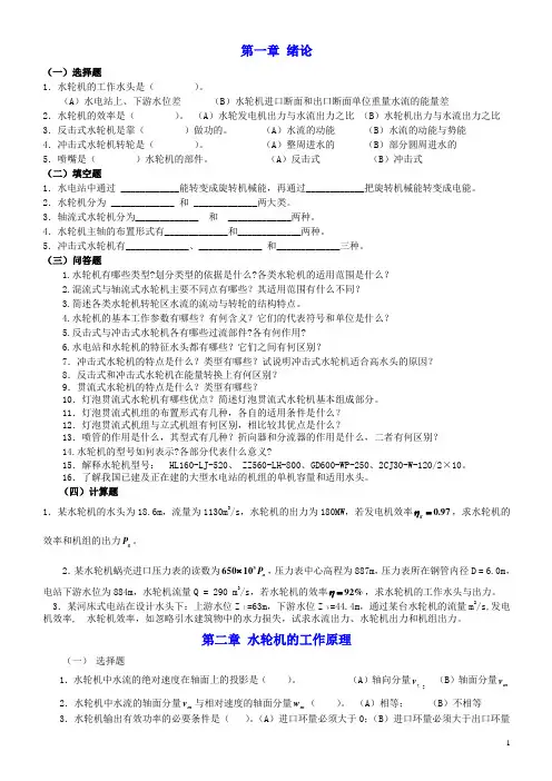 2012水轮机作业