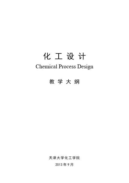 化工设计 教学大纲