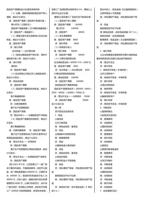 固定资产清理的会计处理及举例说明