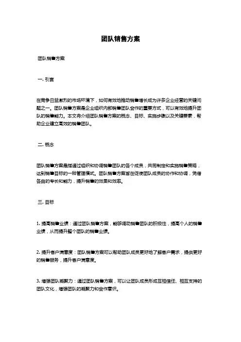 团队销售方案