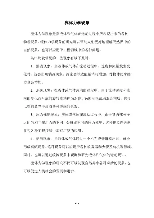 流体力学现象