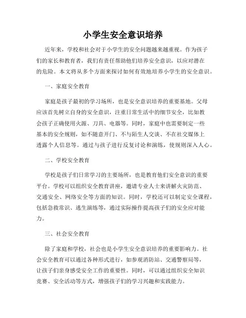 小学生安全意识培养