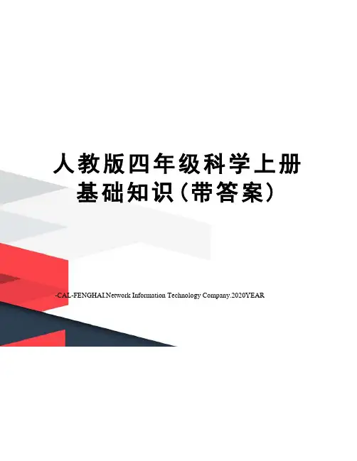 人教版四年级科学上册基础知识(带答案)