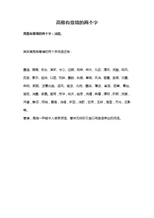 高雅有意境的二字词语