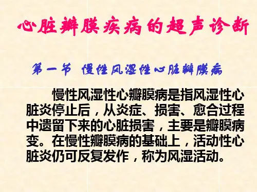 【课件超声】心脏瓣膜疾病的超声诊断 