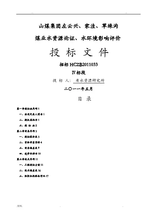 水资源论证投标文件