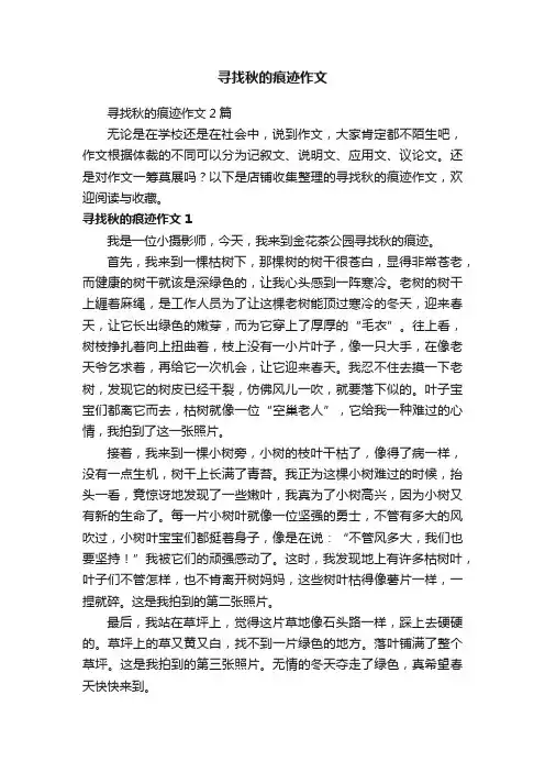 寻找秋的痕迹作文