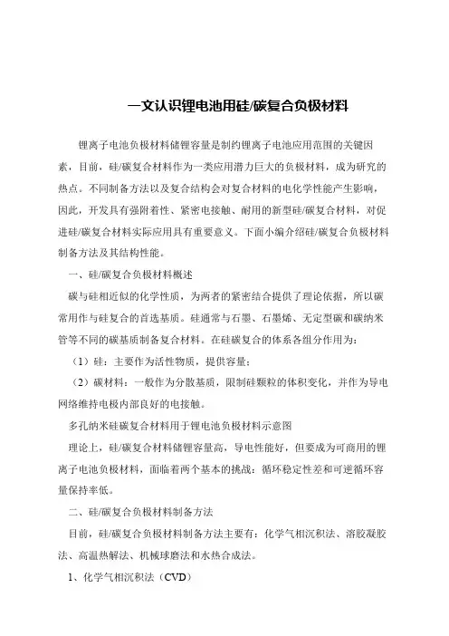 【精品文章】一文认识锂电池用硅-碳复合负极材料