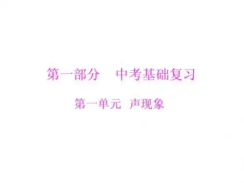 2013粤教版中考物理《声现象》 二轮复习课件