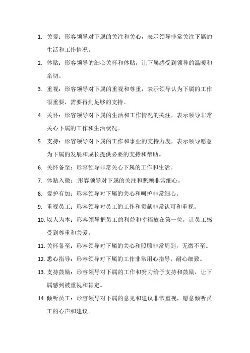 夸赞领导关心下属的词语