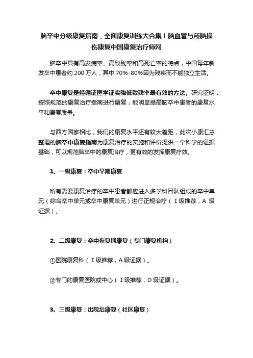 脑卒中分级康复指南，全面康复训练大合集！脑血管与颅脑损伤康复中国康复治疗师网