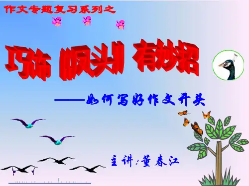 2015年高考作文专题复习之作文开头艺术