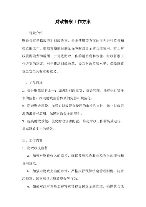 财政督察工作方案