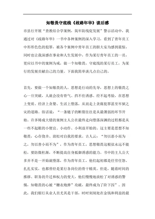 知敬畏守底线《歧路年华》读后感