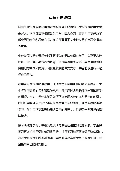 中级发展汉语
