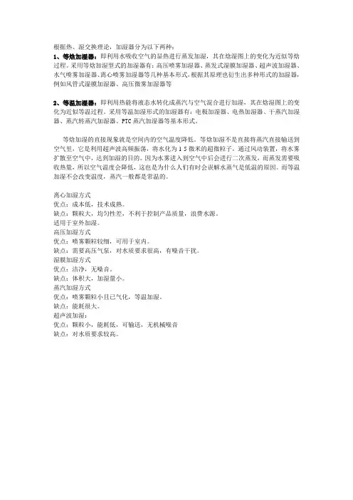 加湿的种类