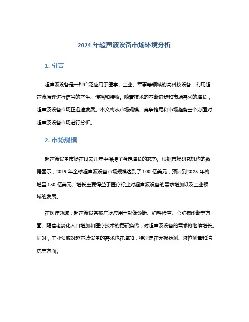 2024年超声波设备市场环境分析