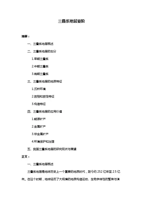 三叠系地层亚阶