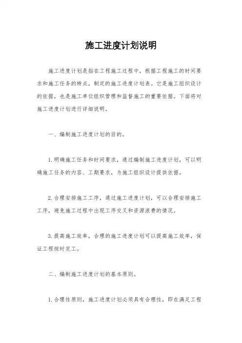 施工进度计划说明
