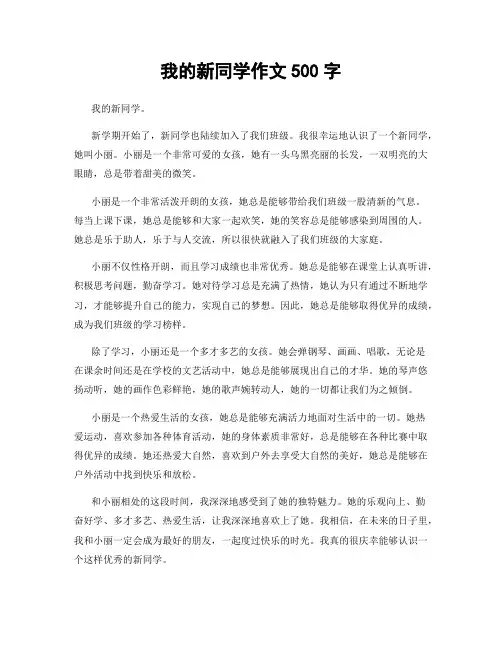 我的新同学作文500字