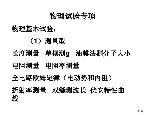 物理实验专题公开课一等奖优质课大赛微课获奖课件