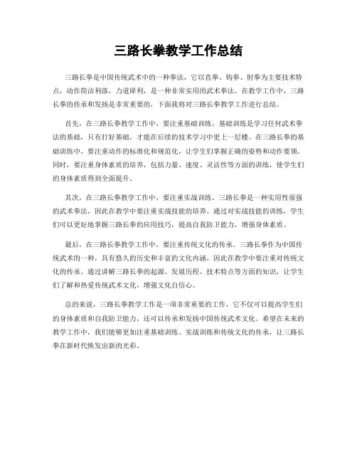 三路长拳教学工作总结