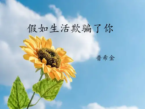 《假如生活欺骗了你》PPT课件