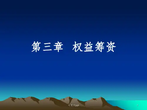 chap3-权益资本筹集