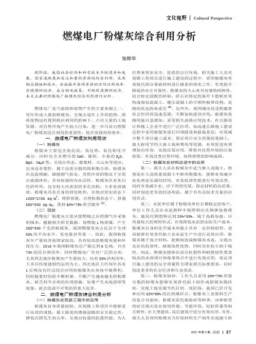 燃煤电厂粉煤灰综合利用分析