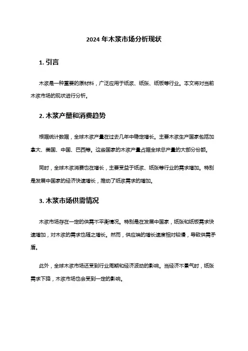 2024年木浆市场分析现状