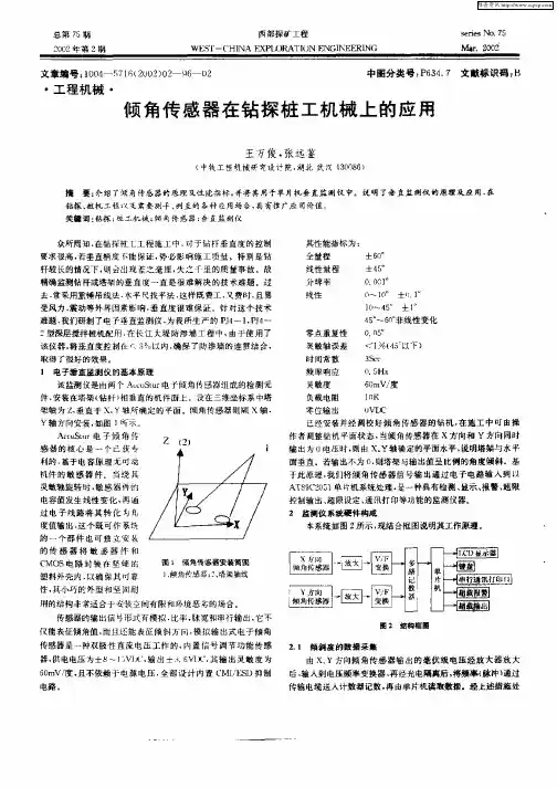倾角传感器在钻探桩工机械上的应用