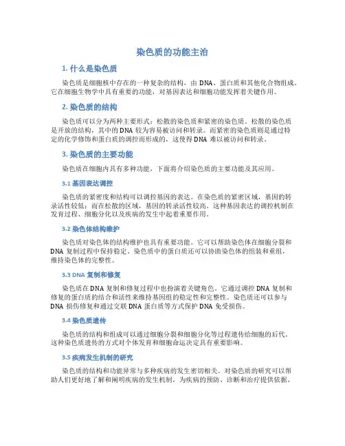 染色质的功能主治