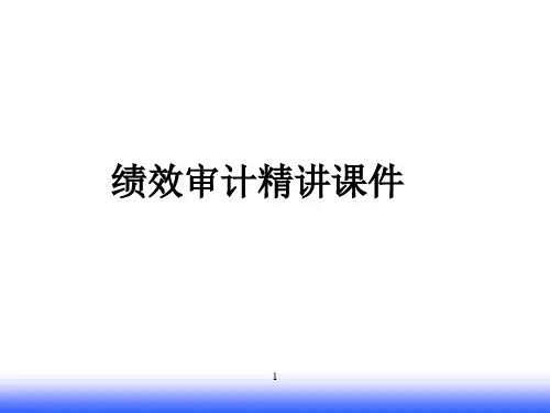 绩效审计精讲课件PPT