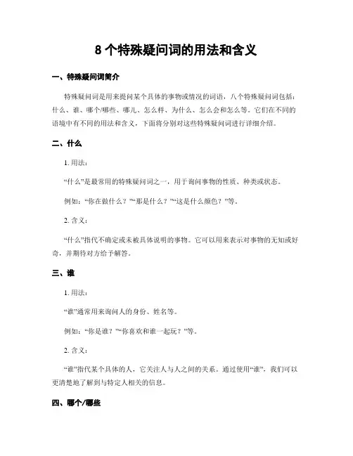 8个特殊疑问词的用法和含义