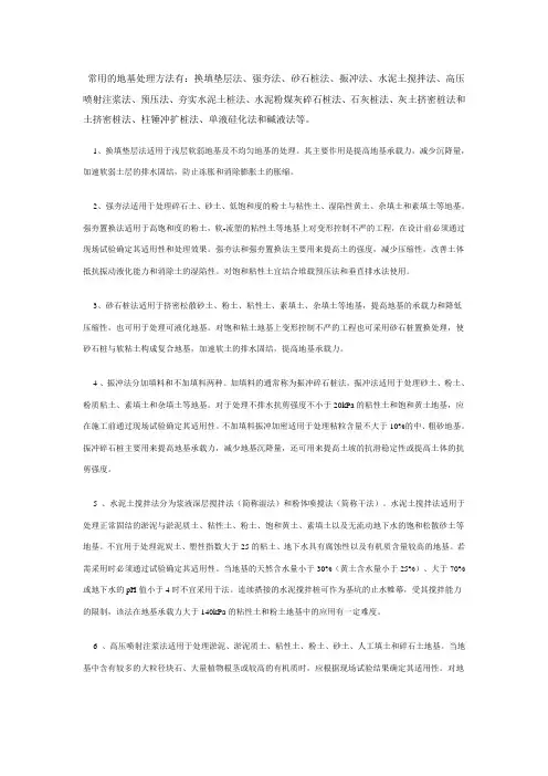 常用地基处理方法简介及适用范围介绍