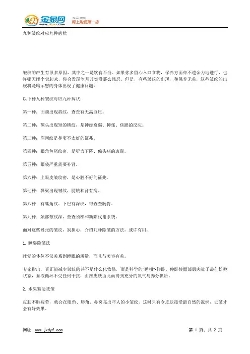 九种皱纹对应九种病状.docx