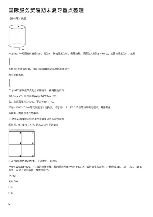 国际服务贸易期末复习重点整理