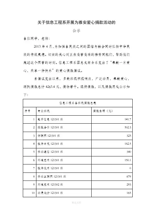 捐款公示