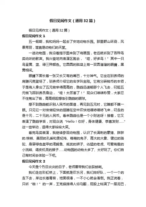 假日见闻作文（通用32篇）