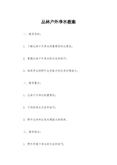 丛林户外净水教案