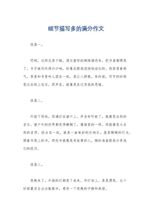 细节描写多的满分作文