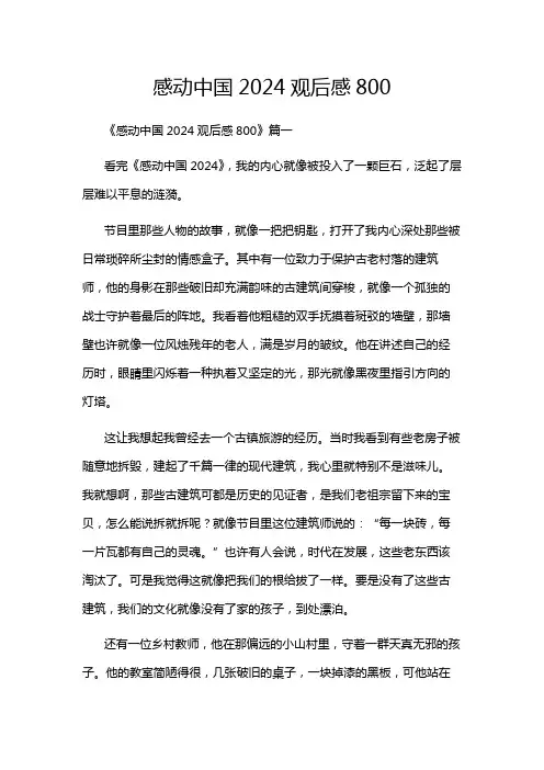 感动中国2024观后感800