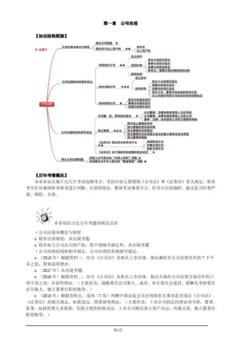 注册会计师综合阶段-职业能力综合测试(二)-第一章 公司治理