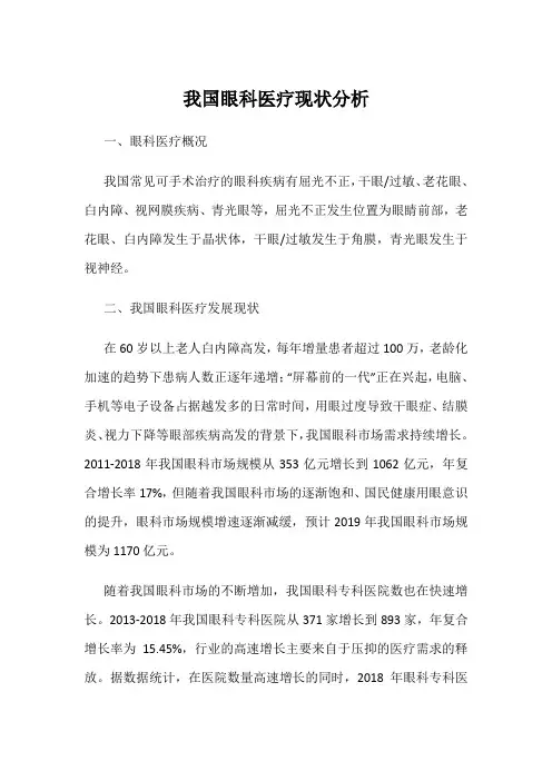我国眼科医疗现状分析