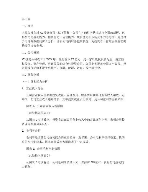 投资公司的财务分析报告(3篇)