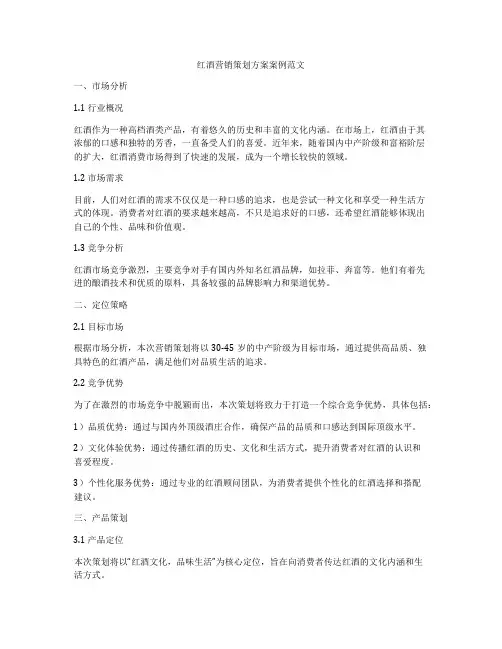 红酒营销策划方案案例范文