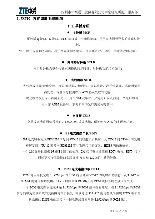 ZXJ10(V10)交换机系统篇 8.内置SDH配置